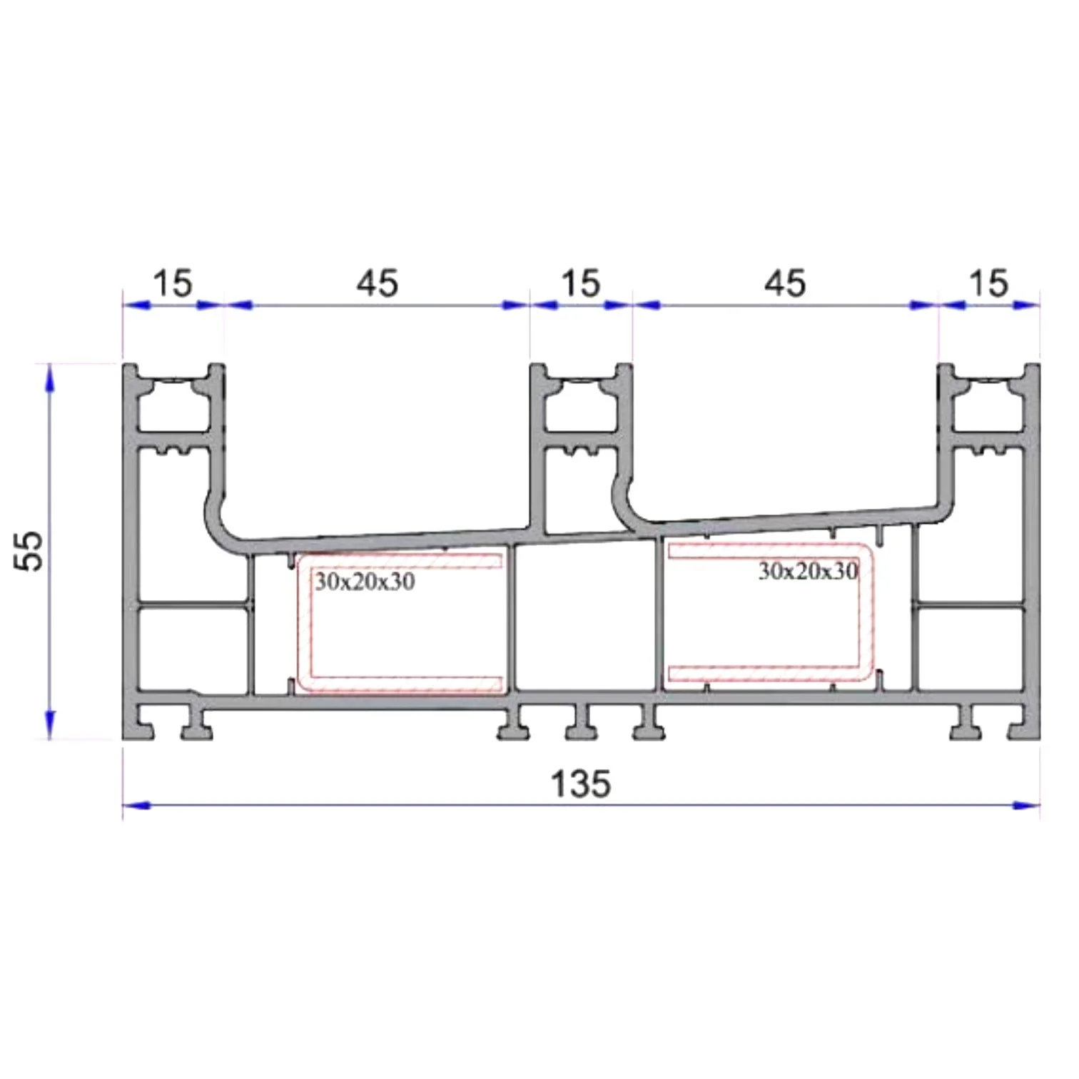 حلق جرار 3 مجرى زجاج بدون بار وينتك UPVC