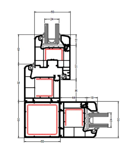 علبة 60×60 مم إندربن UPVC